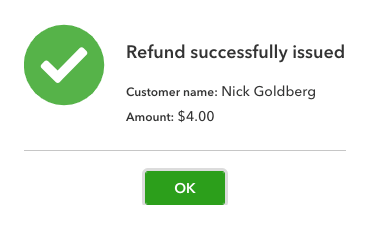 Customer credit card refund 