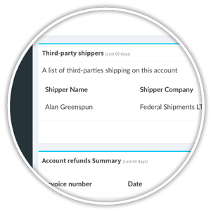 third-party shipper list view table