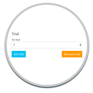 set free trial on customer account