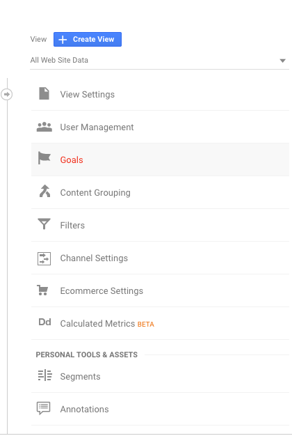 Setting up google analytics with goals