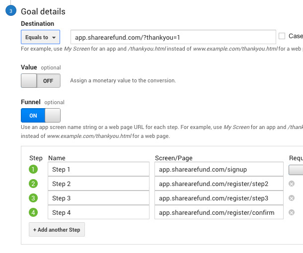 Google analytics goals