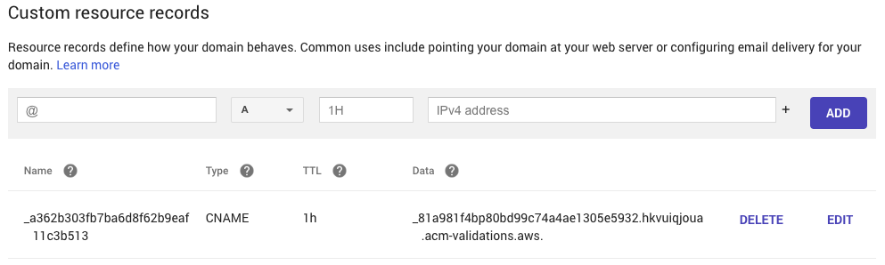 custom resource records