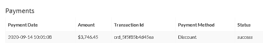 Payments discount example